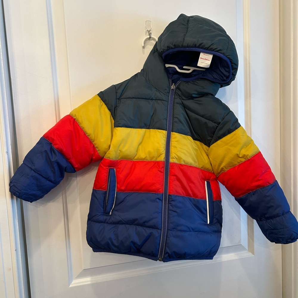 Hanna Andersson Reversible Kids Puffer Jacket - Red, Yellow, Blue
